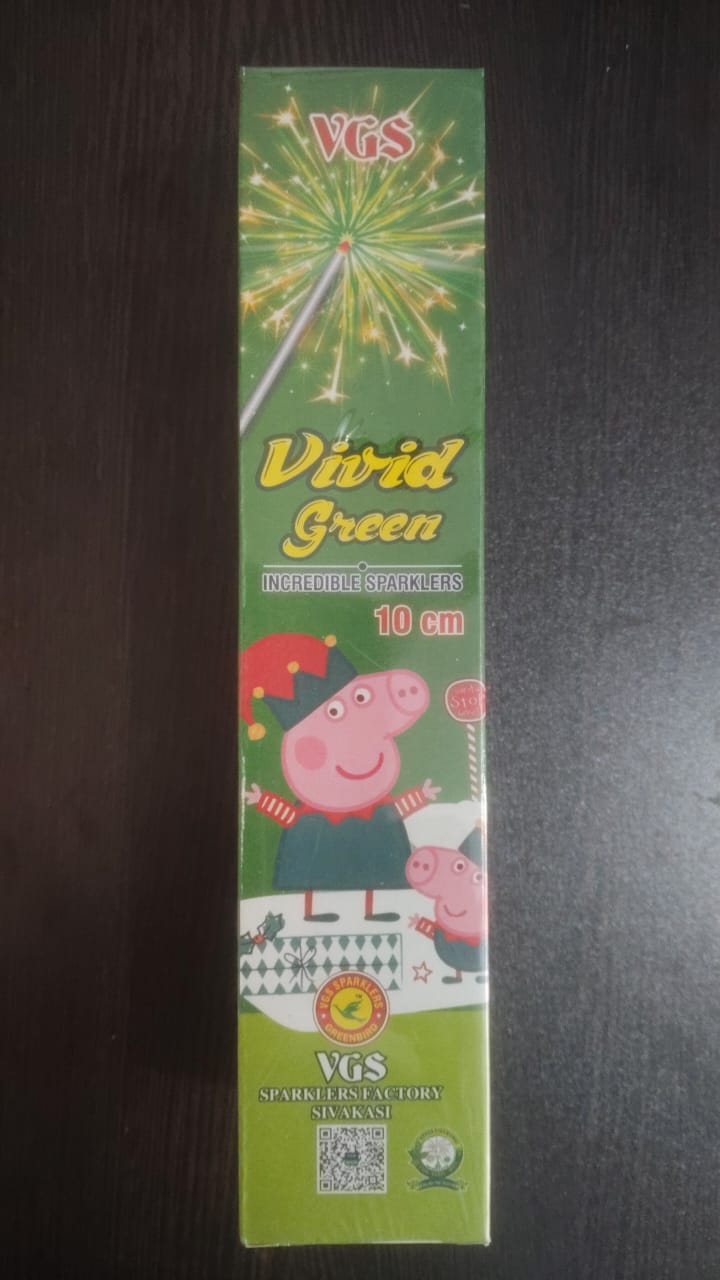10 CM GREEN SPARKLERS